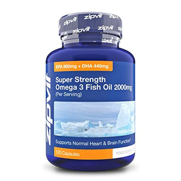 Omega 3 Fish Oil 2000mg, EPA 660mg DHA 440mg per Daily Serving. 120 Capsules Zipvit uk supplements