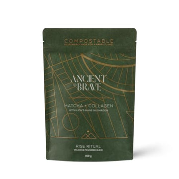 Ancient + Brave Matcha Collagen 150g Pouch - Lion's Mane Mushroom Powder Supplement Ancient + Brave uk supplements
