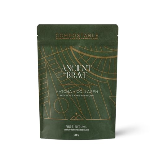 Ancient + Brave Matcha Collagen 150g Pouch - Lion's Mane Mushroom Powder Supplement Ancient + Brave uk supplements