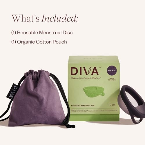 Diva Disc - Comfortable, Reusable Menstrual Disc with Leakproof Shield - Period Disc for Up to 12 Hours DivaCup uk supplements