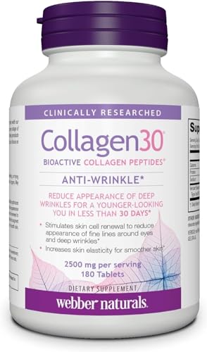 Webber Naturals Collagen30® Bioactive Collagen Peptides 2500 mg 180 Tablets Webber Naturals uk supplements