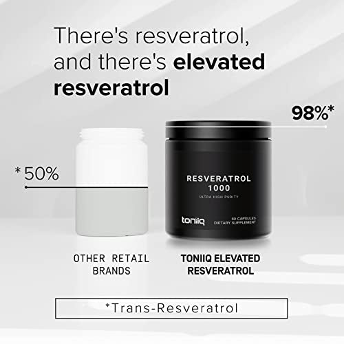 Ultra High Potency Third-Party Tested Trans Resveratrol 1000mg - 98% Pure Toniiq uk supplements