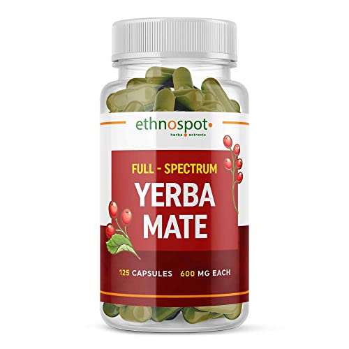 Full Spectrum Yerba Mate Capsules - Boosts Energy & Mental Focus - Supports Health Ethnospot uk supplements