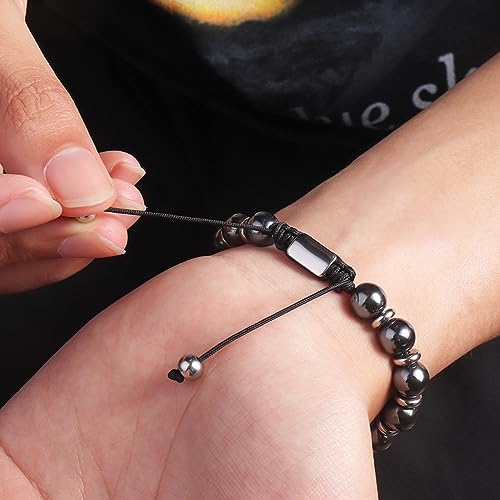 CARITATE Magnetic Hematite Bracelet for Women and Men, Healing Energy Beaded Bracelet CARITATE uk supplements