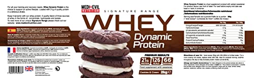 Medi-Evil Nutrition Whey Dynamic Protein, Cookies and Cream Flavour, 2kg, 66 Servings Medi-Evil Nutrition uk supplements