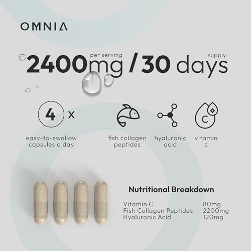 Omnia Marine Collagen Capsules 2400mg for Women & Men with Type I Collagen OMNIA uk supplements