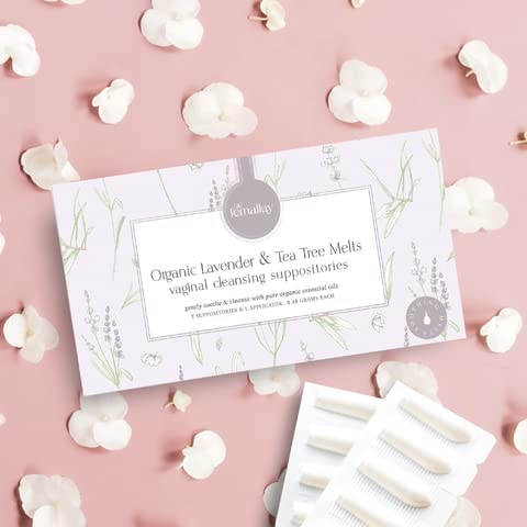 Femallay Lavender and Tea Tree Oil Vaginal Cleansing Suppositories for Hygiene, 100% Natural Melts Femallay uk supplements