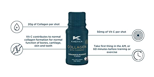 Kinetica Collagen with Turmeric (12-Pack) 20g Collagen & 50mg Vitamin C. Orange & Mango Flavour Kinetica uk supplements