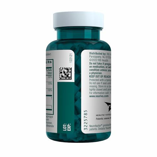 NEURIVA Plus Brain Supplement for Memory and Focus Clinically Tested Nootropics for Concentration for Mental Clarity, Cognitive Enhancement Vitamins B6, B12, Phosphatidylserine 30 Capsules NEURIVA uk supplements