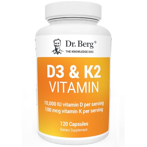 Dr. Berg's Vitamin D3 K2 Supplement w/MCT Oil - Includes 10,000 IU of Vitamin D3 Dr. Berg Nutritionals uk supplements
