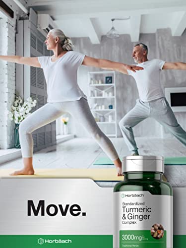 Turmeric and Ginger Supplement 3000 mg | 60 Softgel Capsules | Turmeric Curcumin Complex Horbäach uk supplements