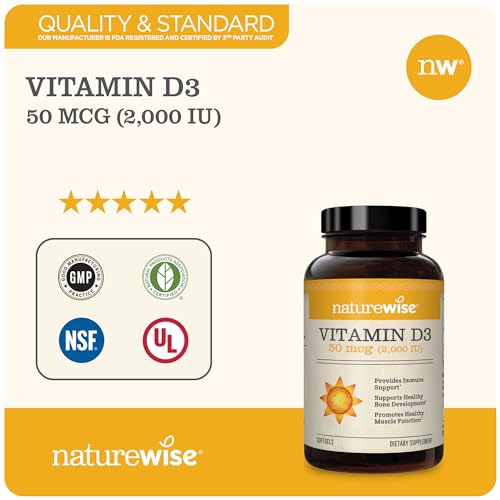 NatureWise Vitamin D3 2000iu (50 mcg) Healthy Muscle Function, and Immune Support NatureWise uk supplements