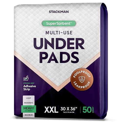 XXL Bed Pads, 5-Layer Disposable 30 x 36 Chucks Pee Pads for Incontinen Stack Man uk supplements