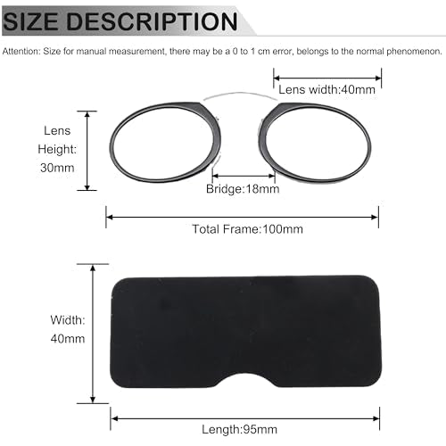 COVESATO Mini Armless Reading Glasses for Men Women Slim Thin Clip on Nose Readers COVESATO uk supplements