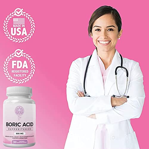 Magic V Steam Boric Acid Suppositories 600 MG 30 Count Optimal PH Support Made in The USA Magic V Steam uk supplements