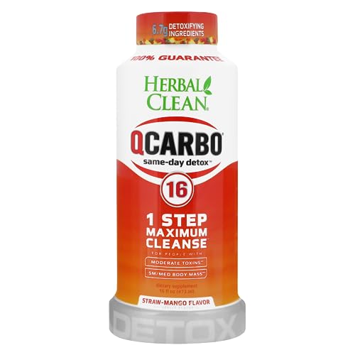 Herbal Clean Same-Day Premium Detox Liquid Drink, Strawberry Mango Flavor, 16 Fl Oz Herbal Clean uk supplements