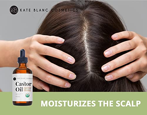 Kate Blanc Cosmetics Organic Castor Oil (4oz). 100% Pure, Cold Pressed, Hexane Free in a Glass Bottle Kate Blanc Cosmetics uk supplements
