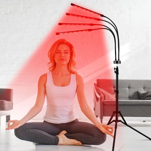 Devowellte Red Light Lamp for Face, 80 LEDs Red Light Lamp Height Free Adjustment Infrared Light Devowellte uk supplements