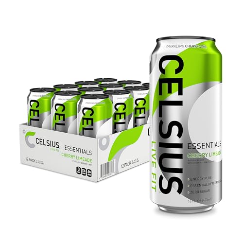 CELSIUS ESSENTIALS, Sparkling Cherry Limeade, Performance Energy Drink 16 Fl Oz CELSIUS uk supplements