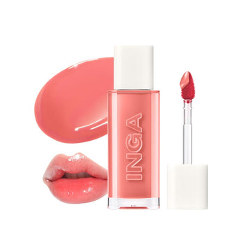 INGA Water Glow Lip Tint | Hydrating, Glossy Korean Lip Tint with Sheer Color & Glass-Like Shine | Long-Lasting, Non-Sticky Korean Lip Stain (RICH SALMON) INGA uk supplements