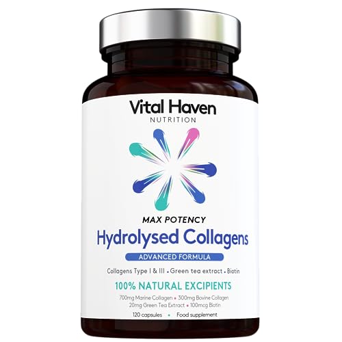 Advanced Collagen Complex - Hydrolised Marine Collagen (Type I) + Hydrolised Bovine Grass Vital Haven uk supplements
