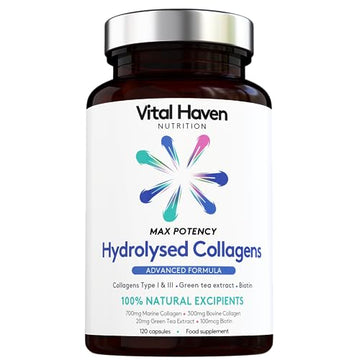 Advanced Collagen Complex - Hydrolised Marine Collagen (Type I) + Hydrolised Bovine Grass Vital Haven uk supplements