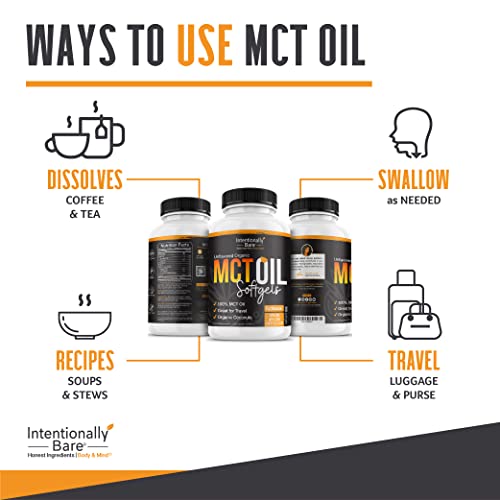 Intentionally Bare Organic MCT Oil Capsules - 70% C8 MCT Oil & 30% C10 MCT Capsules Intentionally Bare uk supplements