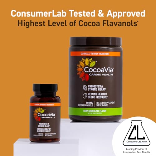 CocoaVia Cardio Health Cocoa Powder, 60 Servings, 500mg Cocoa Flavanols CocoaVia uk supplements