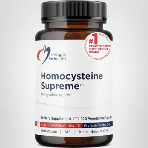 Designs for Health Homocysteine Supreme - Methylated Multivitamin of B Vitamins with Riboflavin, B6, B12, Folate, L-Serine & TMG for Brain Support & Healthy Inflammatory Response (120 Caps) Designs for Health uk supplements