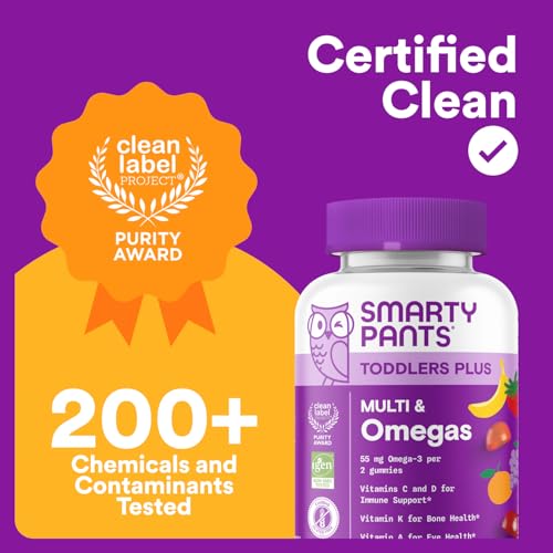 SmartyPants Toddler Multivitamin Gummies - Improved Formula: Omega 3 (DHA/EPA), Vitamins D3, C, Vitamin B12, B6, A, K & Zinc SmartyPants uk supplements