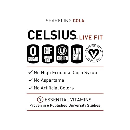 CELSIUS Sparkling Cola, Functional Essential Energy Drink 12 Fl Oz (Pack of 12) CELSIUS uk supplements