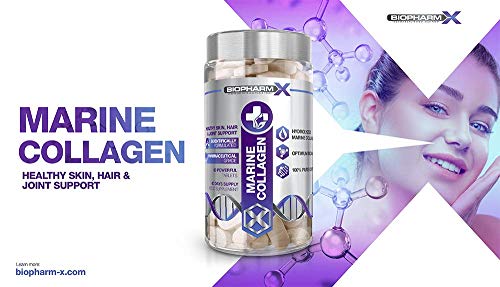 Marine Collagen 1000mg Tablets + Vitamin C (2 Month Supply / 60 High Strength Capsules) Biopharm-X uk supplements