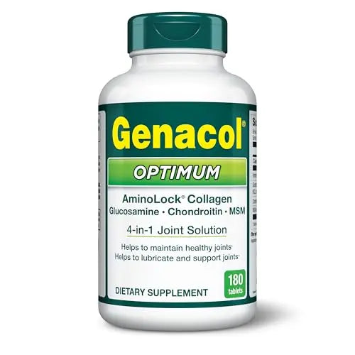 Genacol Optimum – Glucosamine, Chondroitin, MSM & Ultra-Hydrolyzed Collagen, Joint Support Tablets, 180 Count (60-Day Supply) Genacol uk supplements