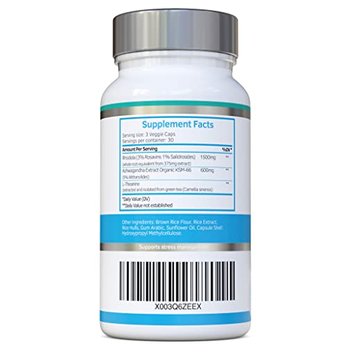 Rhodiola & Ashwagandha with L-Theanine - Award Winning Ashwagandha KSM-66 600mg swiss bioenergetics uk supplements