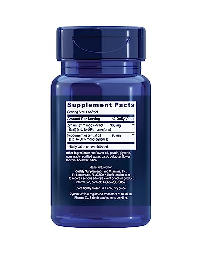 Life Extension Brain Fog Relief, Mango Leaf Extract, standardized Peppermint Oil, nootropic Brain Supplement for Clarity and Focus, Fast-Acting, Caffeine-Free, Gluten Free, Non-GMO, 30 softgels Life Extension uk supplements