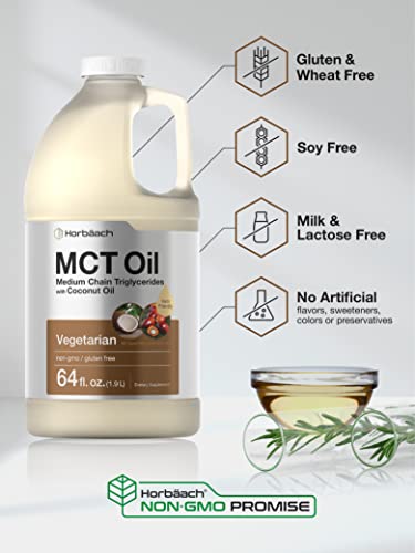 MCT Oil 64 oz | 100% Pure | Blends with Coffee, Tea, Juice and Liquids | Value Size Unflavo Horbäach uk supplements