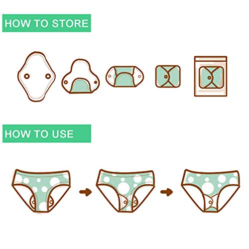 Teamoy 10pcs Cloth Panty Liners, Reusable Sanitary Pads with Wet Bag, Washable Cloth Menstrual Pads Teamoy uk supplements