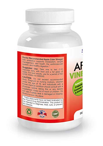Apple Cider Vinegar Capsules - 100% Organic Apple Cider Vinegar Pills 1500 mg DOCTOR RECOMMENDED SUPPLEMENTS uk supplements