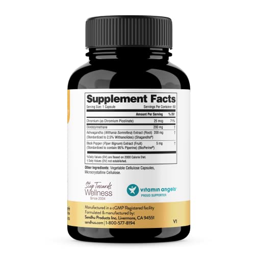 Sandhu's DIM Supplement 200 mg -60 Capsules - Diindolymethane with Ashwagandha Sandhu's uk supplements