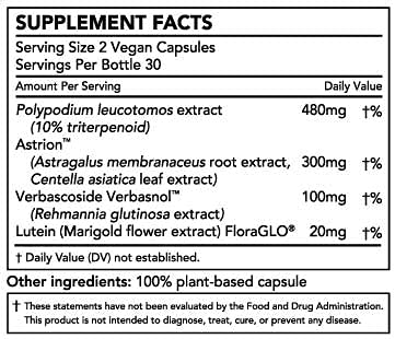 Smarter Skin, Nourishing Skin Health Within, Triple Combination of Polypodium Leucotomos Extract, FloraGLO, Verbasnol, 60 Vegan Capsules Nature Restore uk supplements