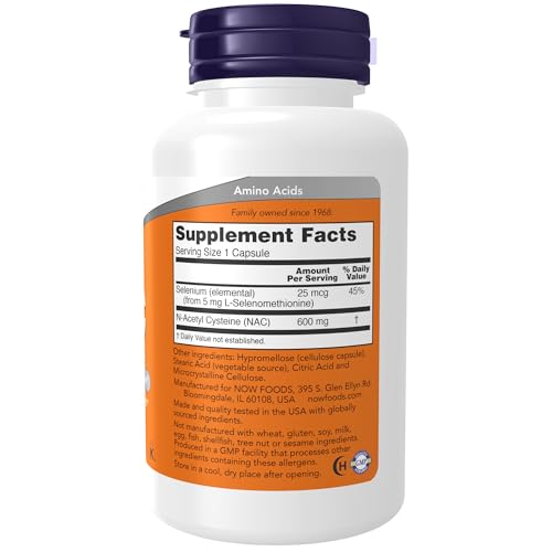 NOW Supplements, NAC (N-Acetyl Cysteine) 600 mg with Selenium & Molybdenum NOW uk supplements
