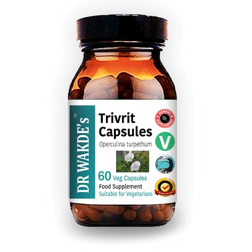 DR WAKDE'S Trivrit Capsules (Nishottar, 60 Veg Caps, Plant-Based Supplement, Ayurvedic Herb, All Natural, Vegan) DR WAKDE's uk supplements