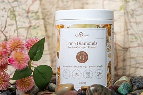 Vitazam Fine Diamond Bovine Collagen Powder - Hydrolyzed Type 1 & 3 Collagen Powder Protein VitaZam uk supplements