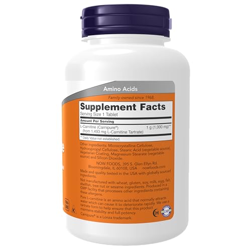 NOW Supplements, L-Carnitine 1,000 mg, Purest Form, Amino Acid, Fitness Support NOW uk supplements