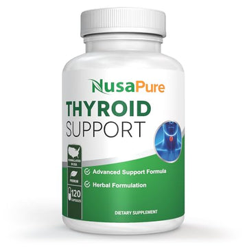 NusaPure Premium Thyroid Support Supplement (Non-GMO) 120 caps for with Ashwaganda NusaPure uk supplements
