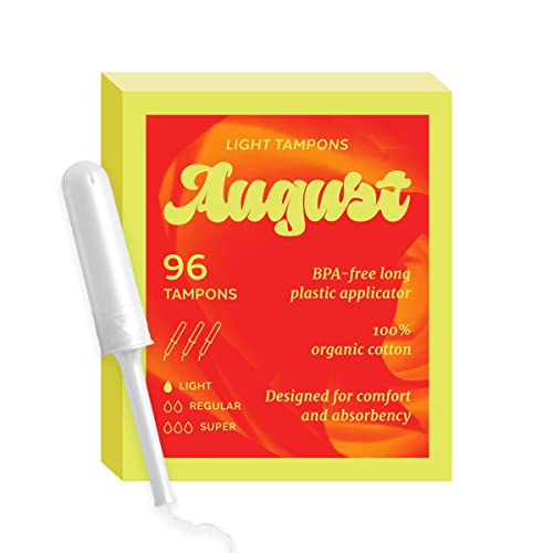 August Organic Cotton Tampons, Light tampons, BPA Free Long Applicators, Non-Toxic Organic tampons August uk supplements