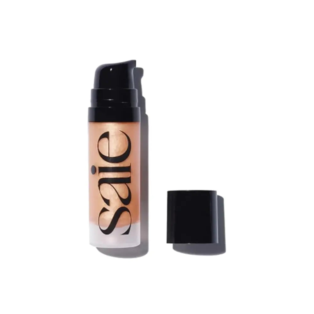 Saie Mini Glowy Super Gel Lightweight llluminator & Makeup Primer - Sunglow (0.5 oz) + Dew Blush - Lightweight Liquid Blush with a Blendable + Buildable Cream Finish - Cutie (.40 oz) Saie uk supplements