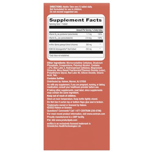 Centrum Clear Mind and Calm Mood Menopause Support Tablets, with Clinically Studied enXtra, 30 Count Centrum uk supplements