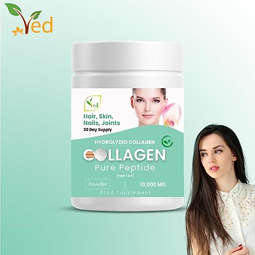 Collagen Peptides Powder Supplement, Support Joint, Bone, Skin, Muscles, Hair, Nail Growth Ved uk supplements