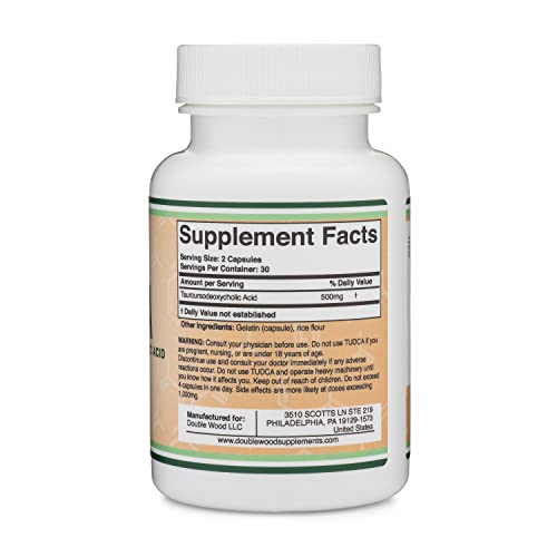 TUDCA Bile Salts Liver Support Supplement, 500mg Servings, Liver and Gallbladder Double Wood Supplements uk supplements